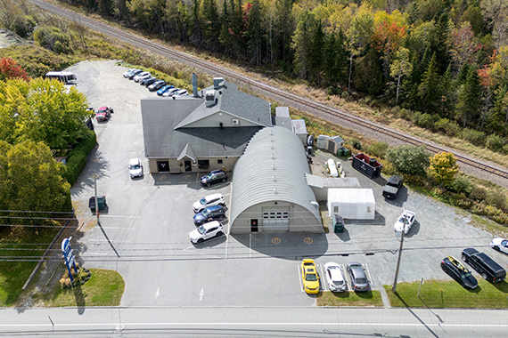 Garage Bilodeau Collision, vue aérienne